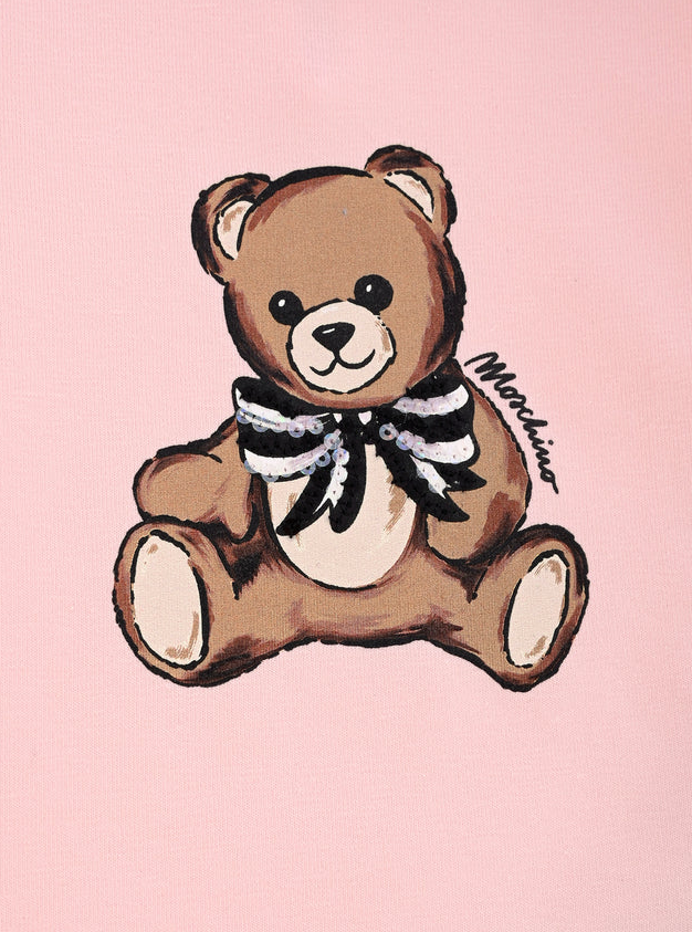 T-shirt rosa per neonata MEO001 LBA11 50209 MOSCHINO