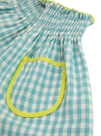 Shorts in tessuto Vichy<BR/>
