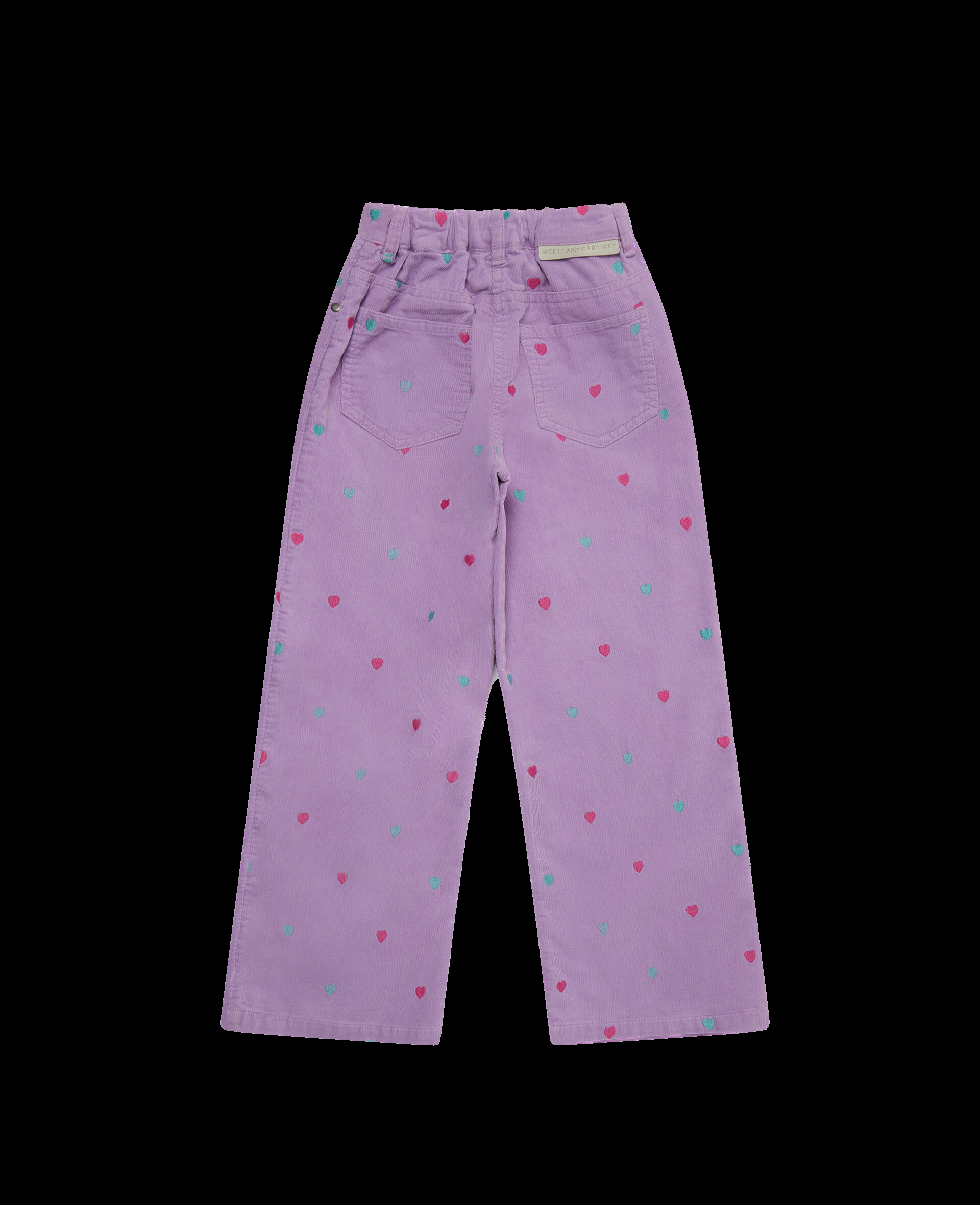 Pantaloni a coste con ricamo