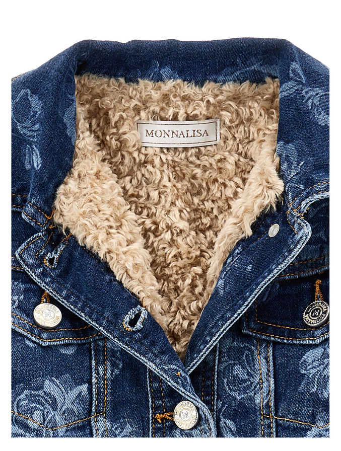 Giacca jeans floreale 19F100 6040 055S MONNALISA