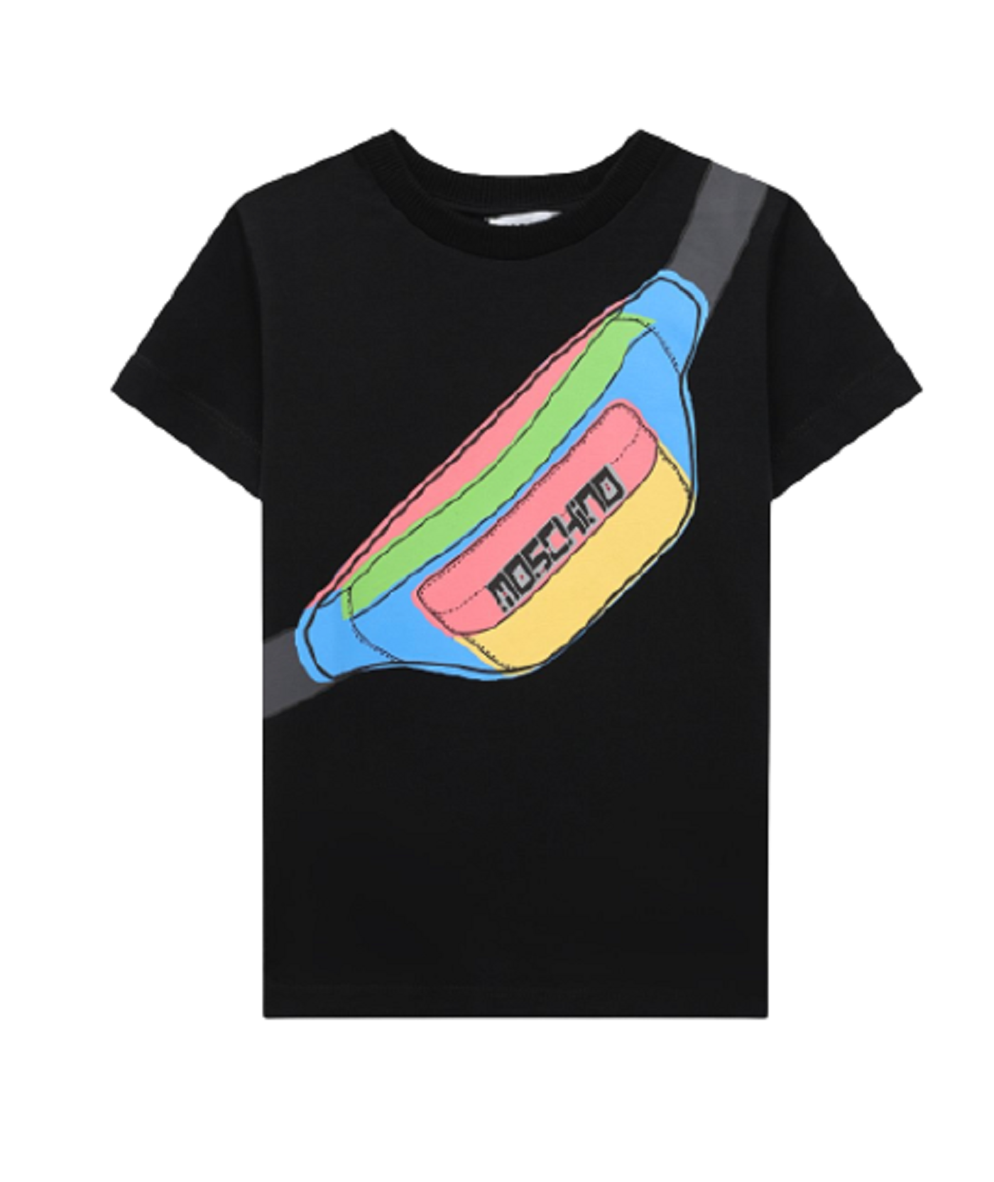 T-shirt bambino nera stampa marsupio