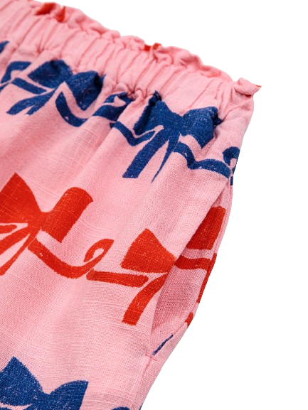 Pantaloncini intrecciati con stampa fiocco
