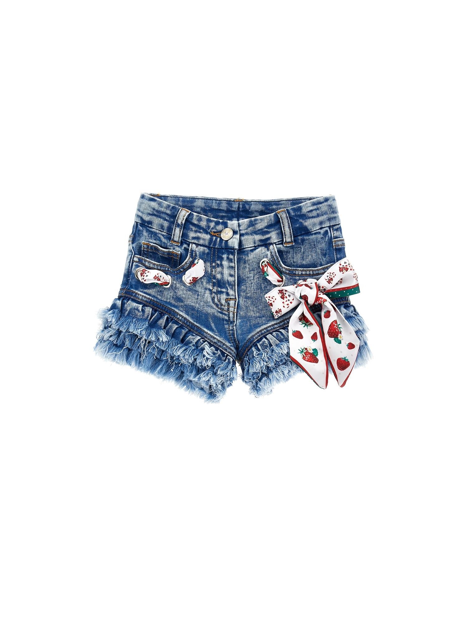 Shorts jeans con foulard