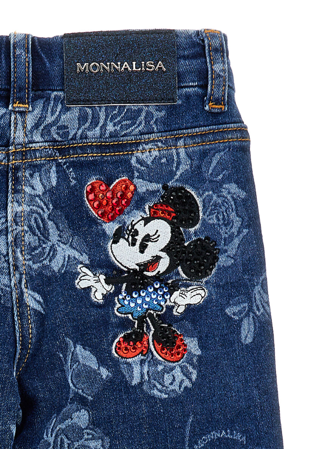 Jeans Minnie con rose<BR/> 19F400 6040 055S MONNALISA