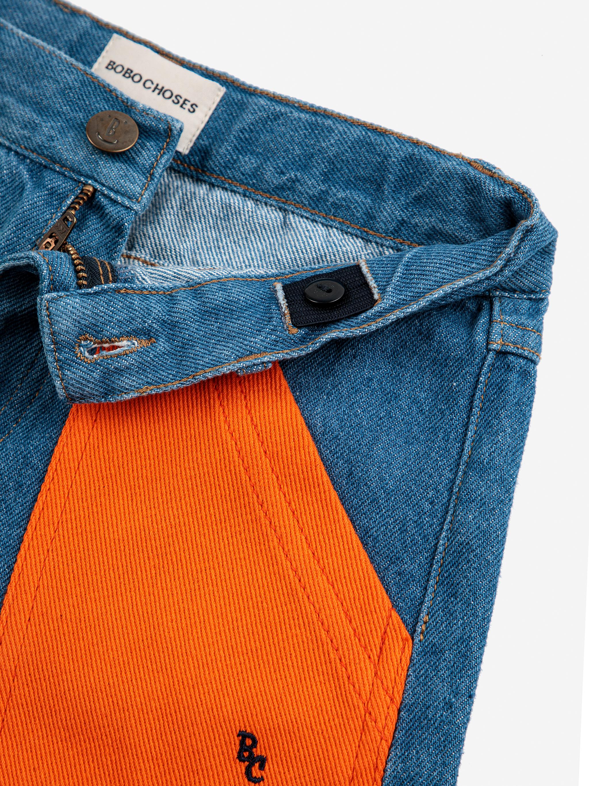 Bermuda in denim color block 124AC086 BLUE BOBO CHOSES