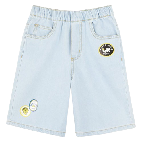 Shorts denim per bambino Kenzo Kids azzurro