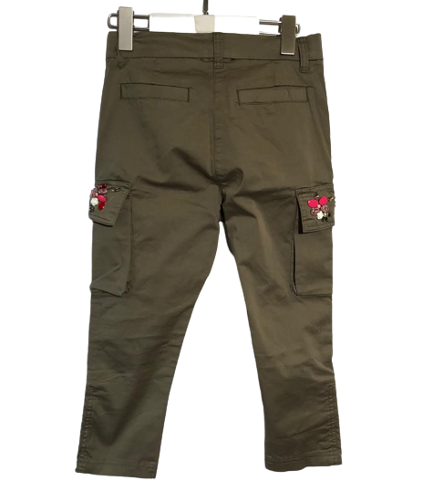 Pantraloni verdi tasche e patch
