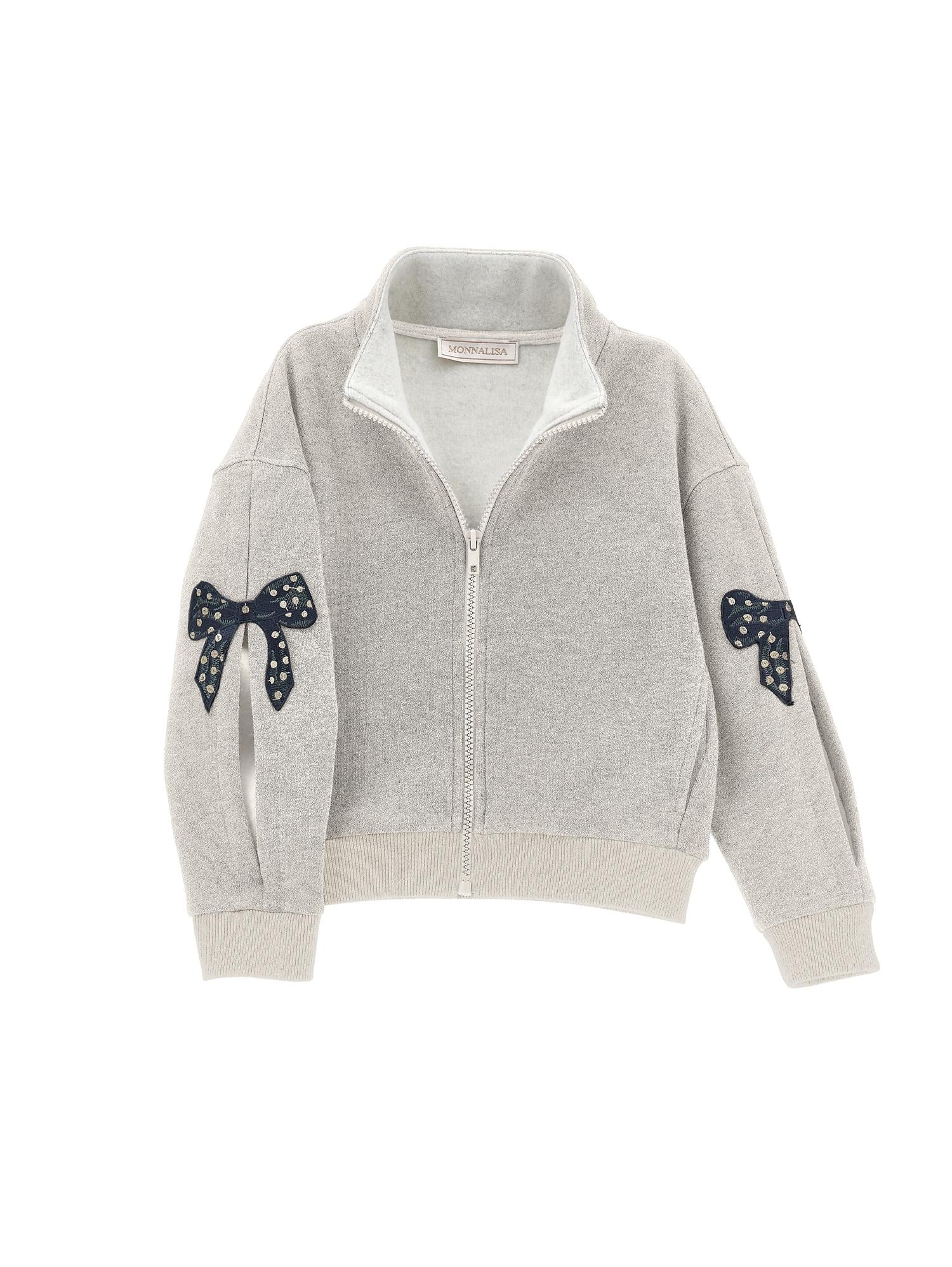 Felpa lurex con fiocchi