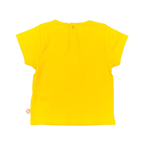 T-shirt neonata gialla con stampa