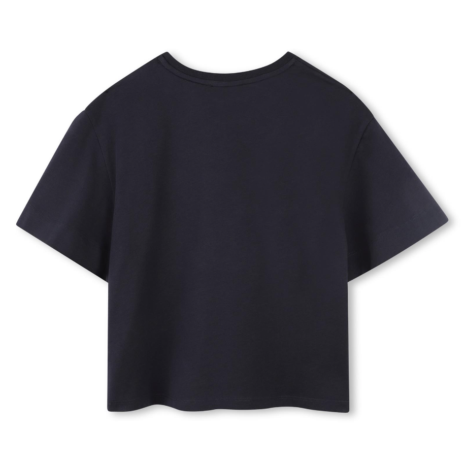 T-shirt blu per bambina con logo<BR/>