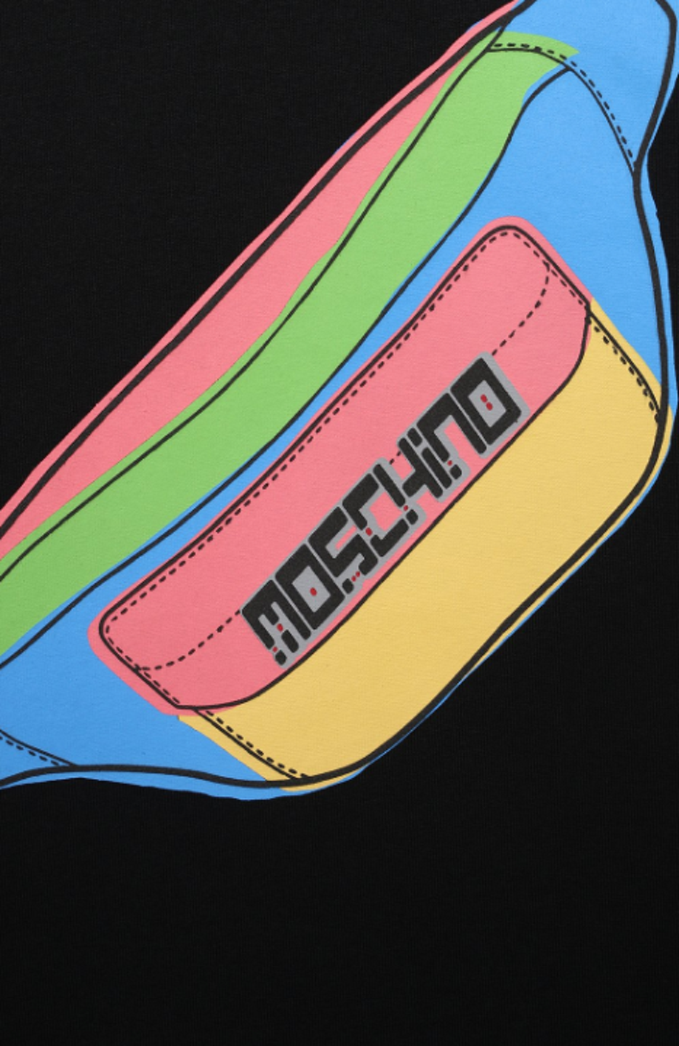 T-shirt bambino nera stampa marsupio