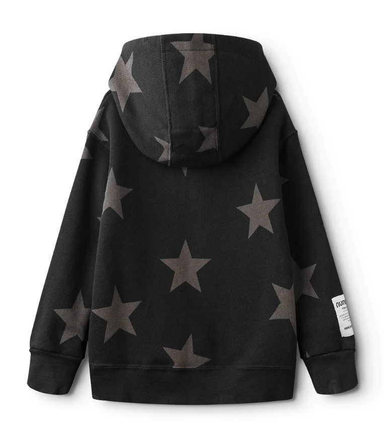 Felpa con cappuccio e stampa stelle NU3531 GRAPHITE NUNUNU