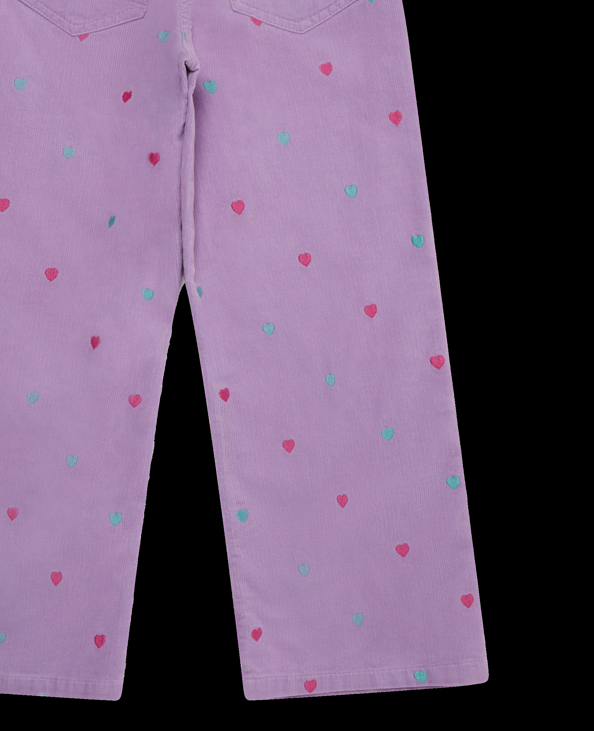 Pantaloni a coste con ricamo