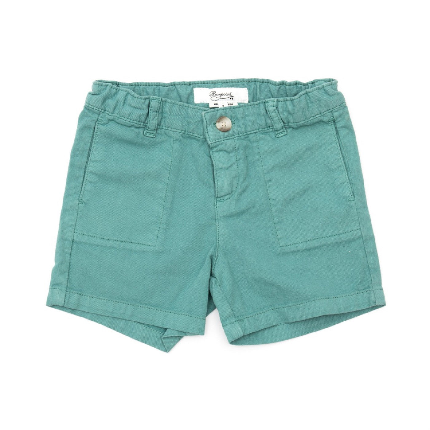 Pantaloncini in twill verde neonati