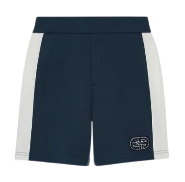 Shorts blu con design color-block
