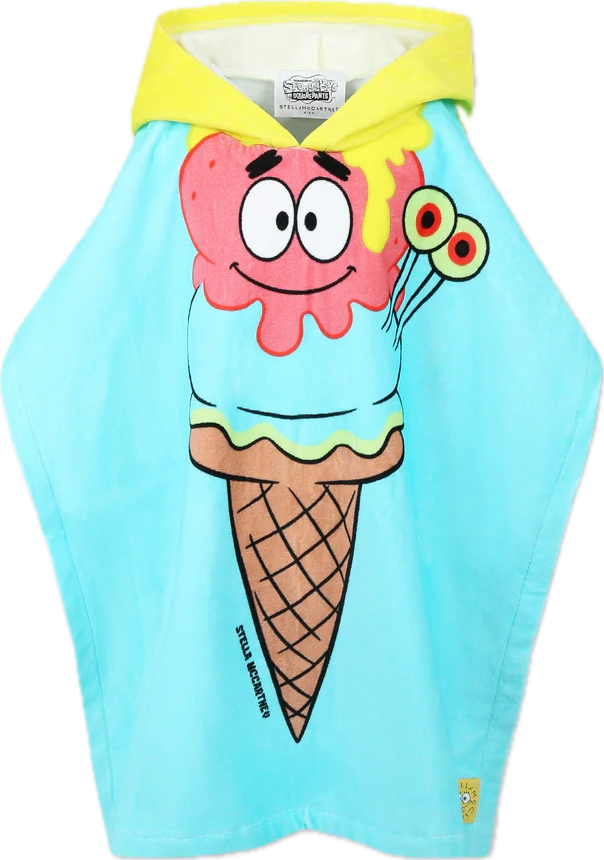 Accappatoio celeste per bambini con SpongeBob