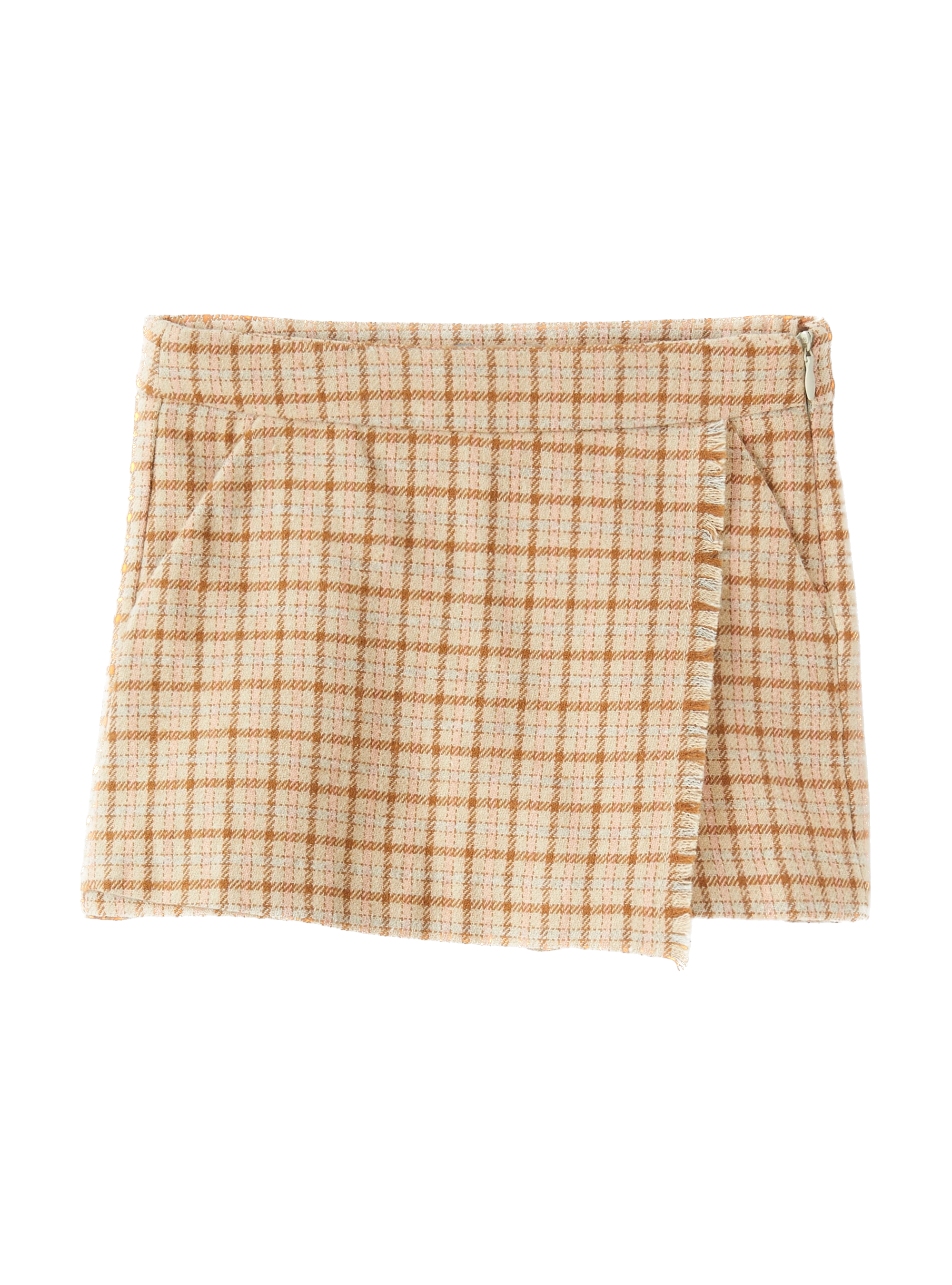 Shorts a quadretti con frange A23PS089C3146030 Il gufo