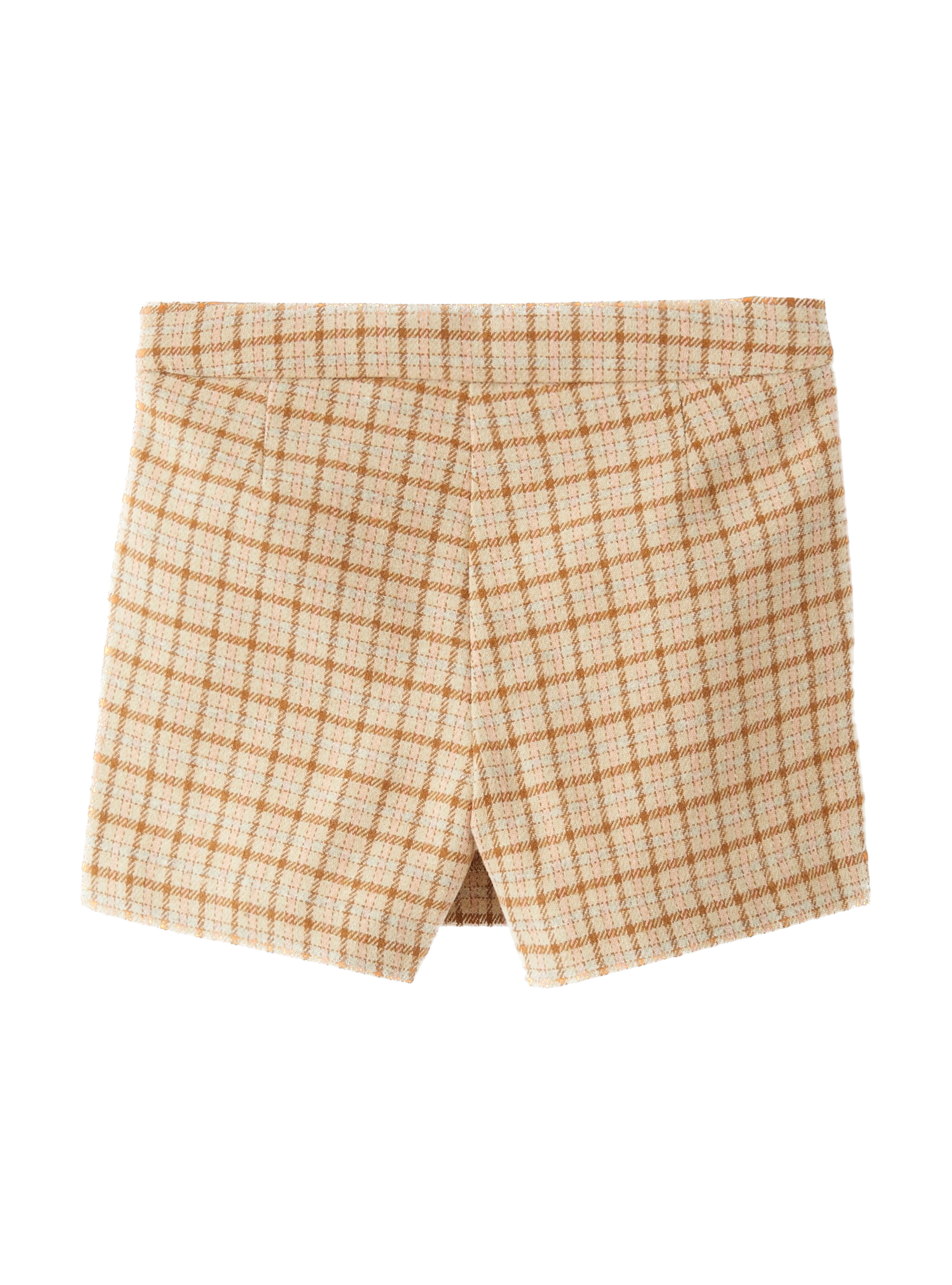 Shorts a quadretti con frange A23PS089C3146030 Il gufo