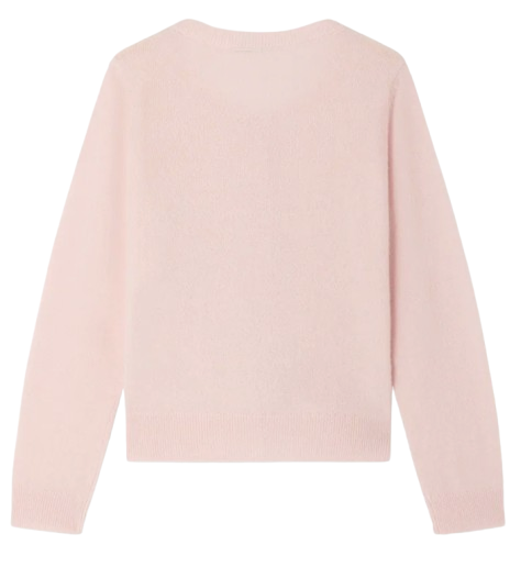 Cardigan Marisha rosa con ciliegie e perle ricamate a mano in cashmere W06GCAK00023 020A BONPOINT 
