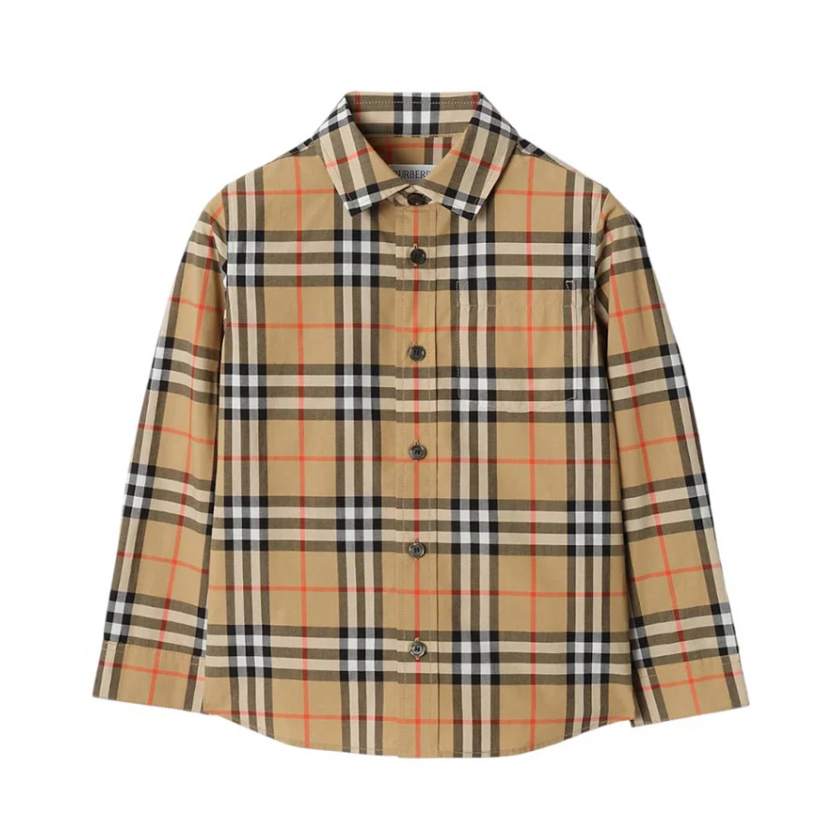 Camicia di cotone a quadri 8117166 B9368 BURBERRY 