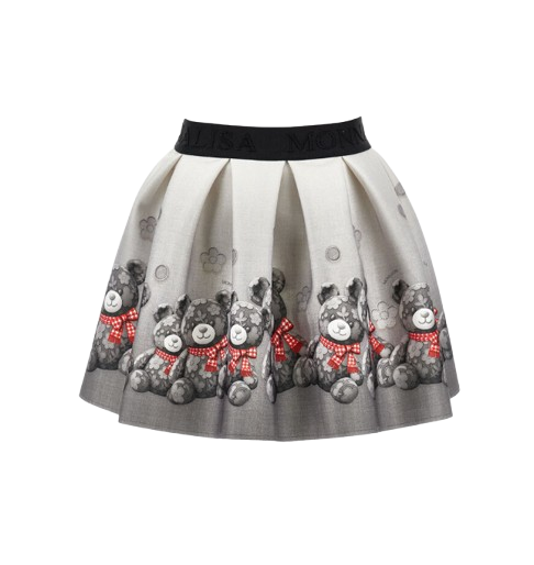 Gonna per bambina con stampa Teddy Bear 11H704 8669 0031 MONNALISA 