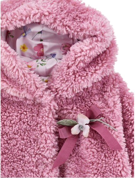 Cappotto Peluche Fiore Nodo 39H105 8013 0063 MONNALISA 