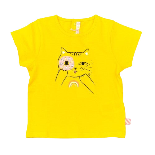 T-shirt neonata gialla con stampa