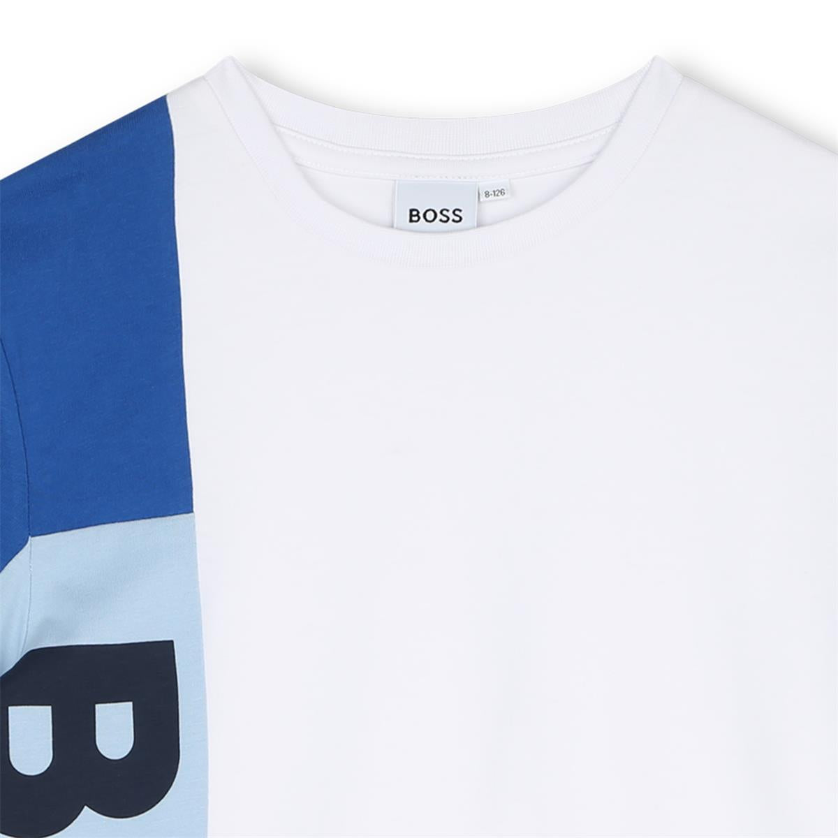T-shirt bambino bianco blu e celeste