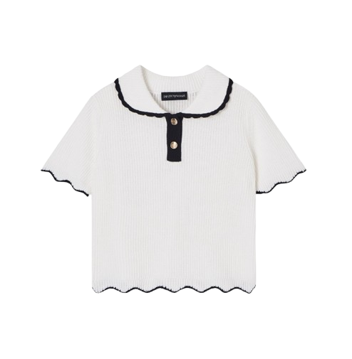 Maglia a costine con bottoni gold EG000753 AF22776 U0003 ARMANI JUNIOR 
