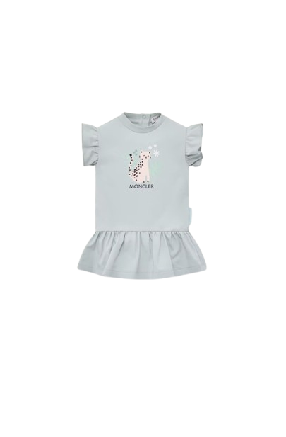 Abito in cotone con stampa zebra L1951 8I00002 89AUM 810 MONCLER 