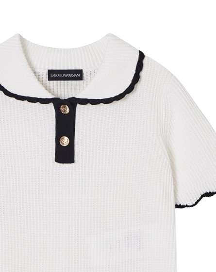 Maglia a costine con bottoni gold