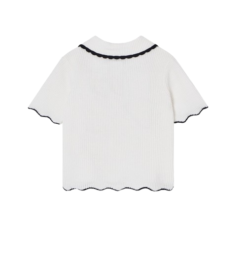 Maglia a costine con bottoni gold