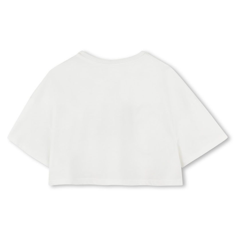 T-shirt crop con stampa