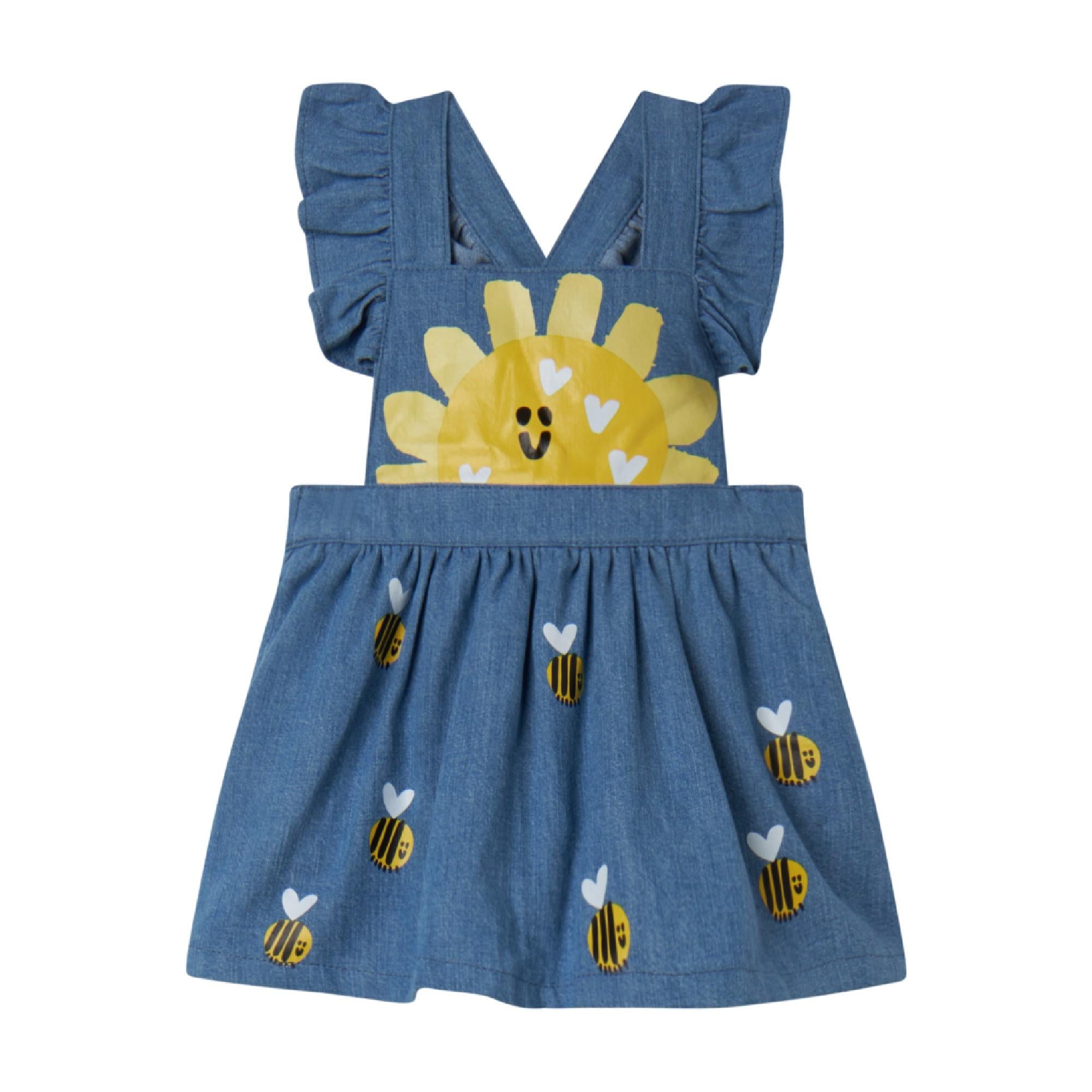 Abito denim blu neonata di Stella McCartney