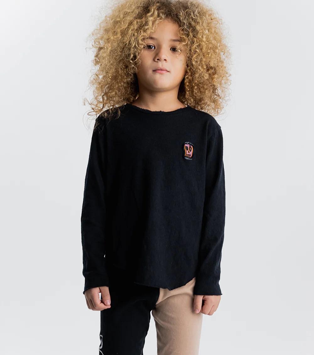 T-shirt con toppa teschio NU3905 BLACK NUNUNU 