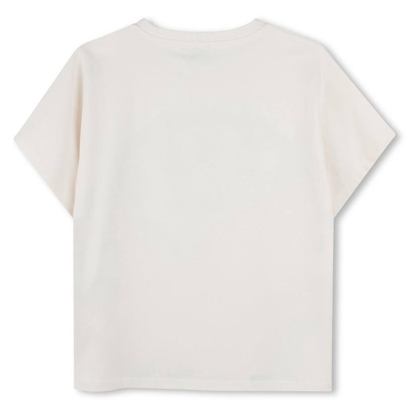 T-shirt bianca per bambini con stampa Kenzo Seigaiha
