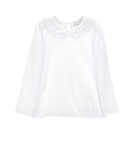 T-shirt jersey cotone organico con colletto elegante