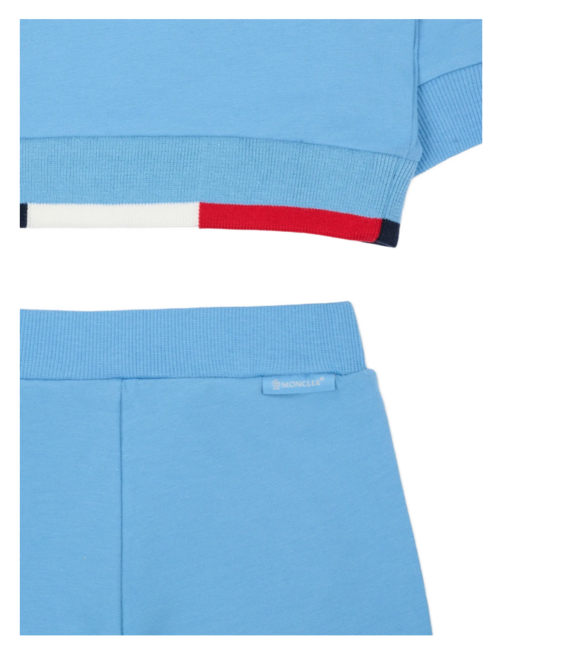 Set di tuta con orlo tricolore in cotone L1951 8M00008 89AEB 70Q MONCLER 