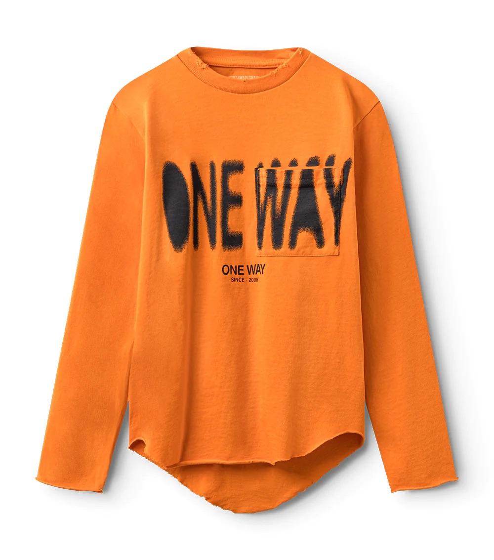 T-shirt con stmpa NU3947 ORANGE NUNUNU 