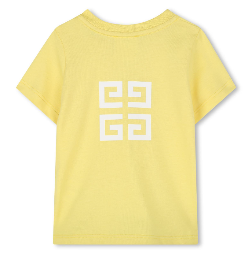T-shirt con stampa logo per neonato Givenchy Kids giallo girocollo