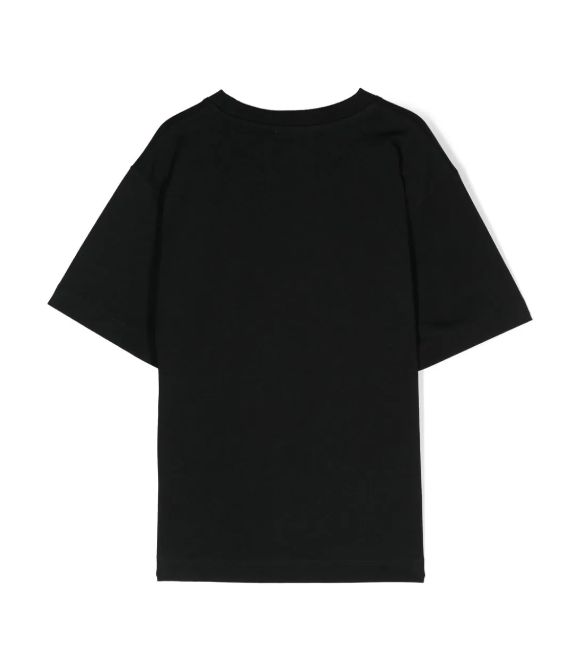 T-shirt nero  per bambini con draghetto Puzzle Bobble e logo HYM03R LAA02 60100 MOSCHINO 