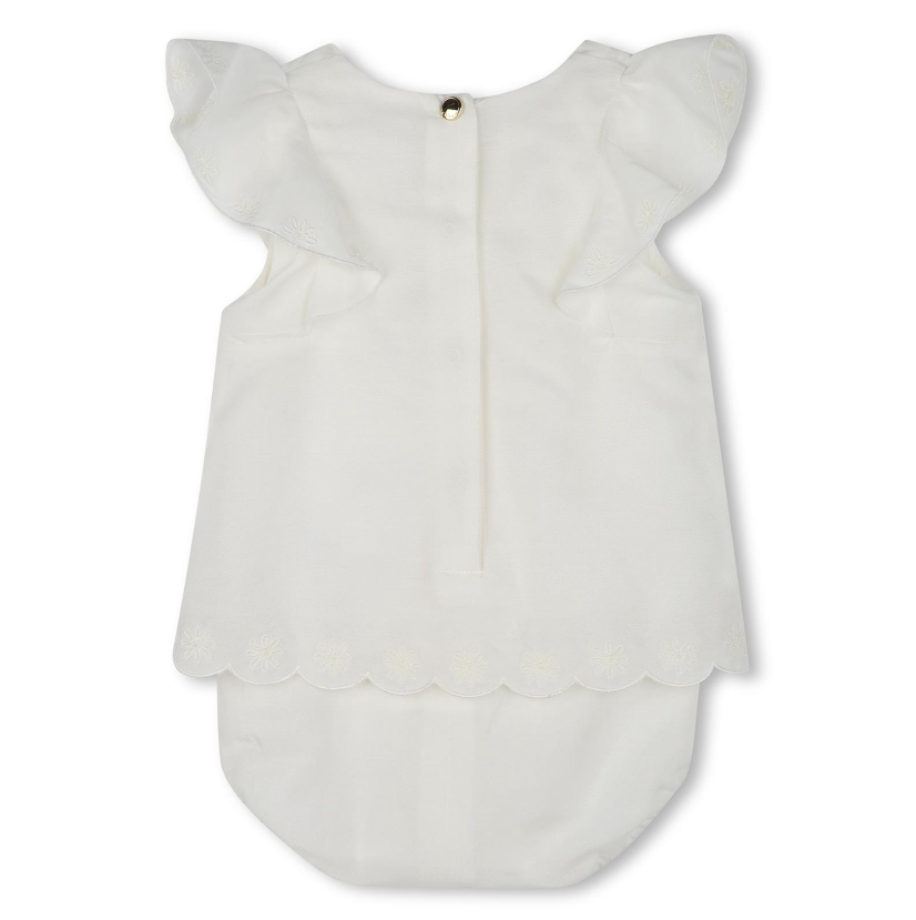 Tutina bianca per neonata con logo