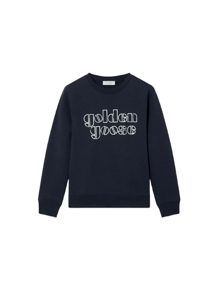 Felpa da bambino Journey in misto cotone blu con logo a contrasto GKP02214 P002440 50345 50345 GOLDEN GOOSE 