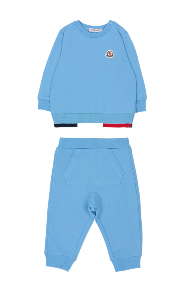 Set di tuta con orlo tricolore in cotone L1951 8M00008 89AEB 70Q MONCLER 