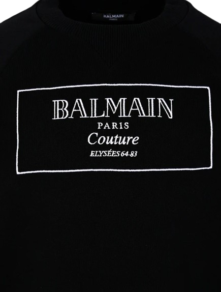 Felpa nera con logo Balmain BX4P80 Z3183 930BC BALMAIN 