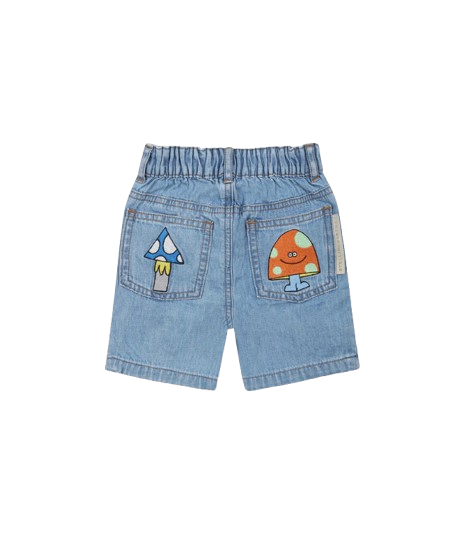 Shorts blu per neonato con ricami