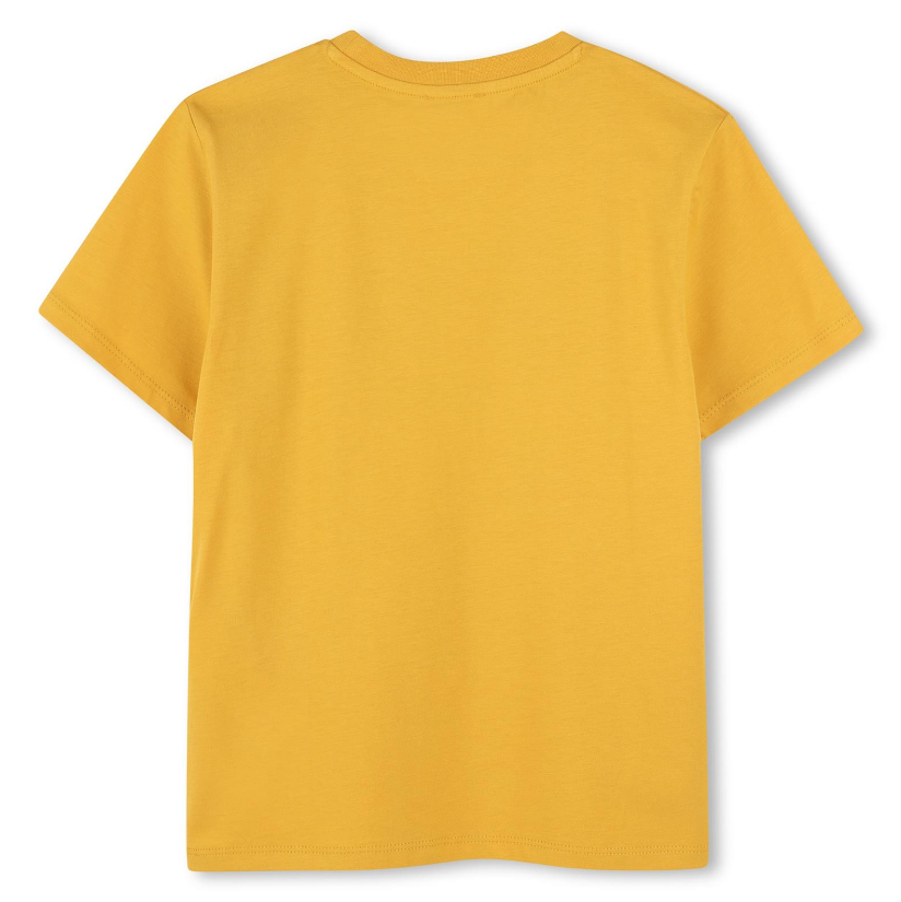T-shirt per bambina Kenzo Kids gialla con applicazione logo sul davanti