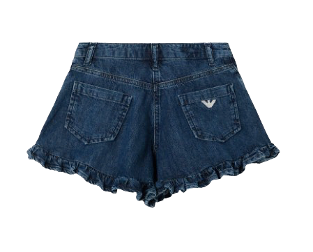 Shorts in denim con rouches EG000655 AF21784 MB002 ARMANI JUNIOR 