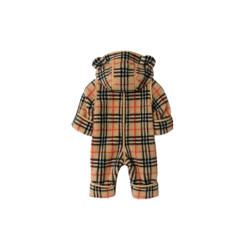 Tutina con cappuccio in pile Check 8120466 B9368 BURBERRY 