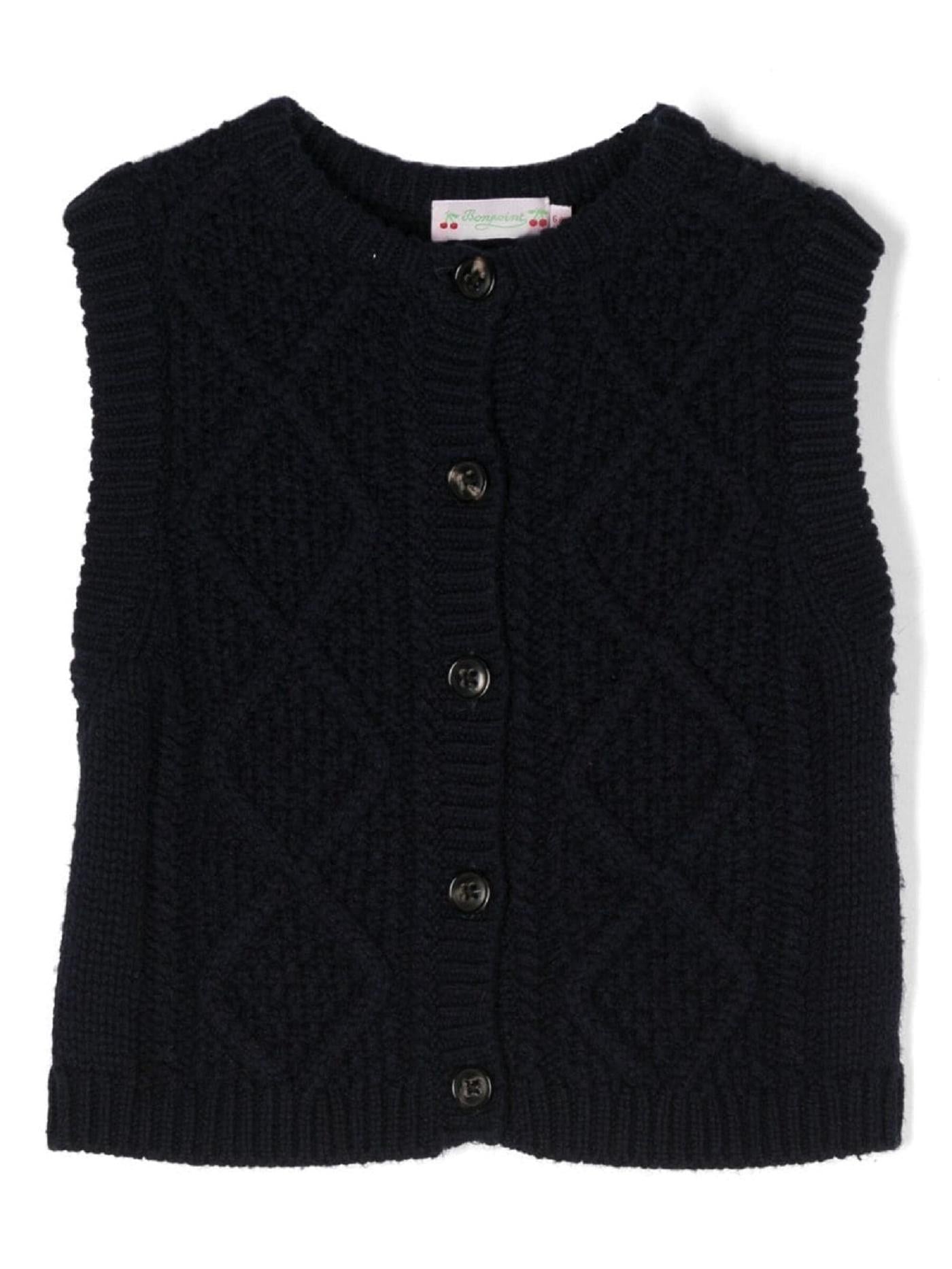 Gilet navy in maglia lavorata
